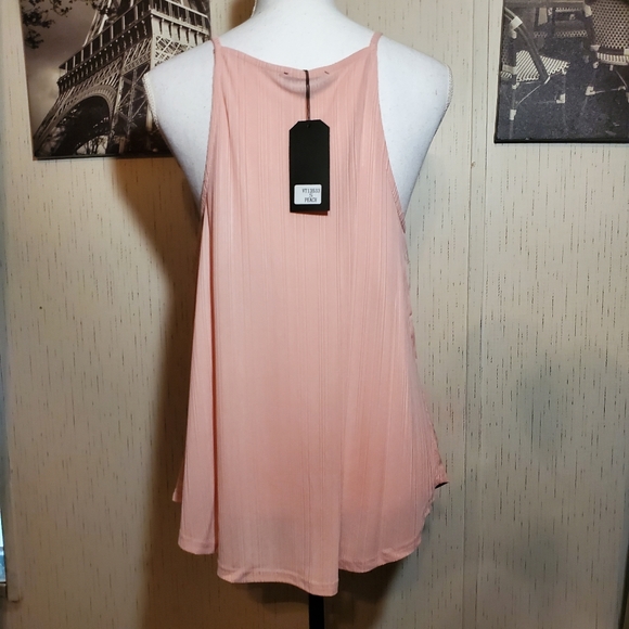 Rose Colored Ruffle Tank Top - Picture 3 of 5